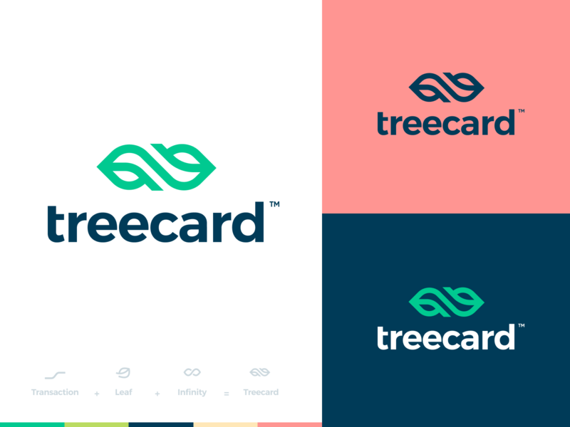 TreeCard typography creative logo branding minimal app web illustration design clean minimalistic