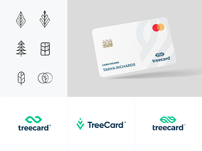 TreeCard app branding clean design illustration logo minimal minimalistic typography web