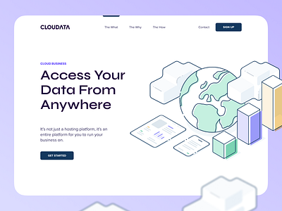 Cloudata Concept app branding clean creative design hero illustration landing minimal minimalistic page page design web website