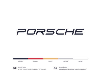 Porsche Logo Concept brand branding car clean design flat iconography layout logo logotype minimal minimalistic page typography website