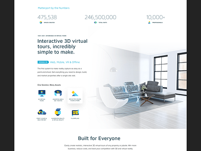 Matterport Section branding clean design iconography illustration layout minimal minimalistic ui web website