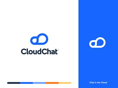 Cloud Chat 2d app black branding clean cloud design flat gradient illustration landing logo minimalistic typography ui ux web white
