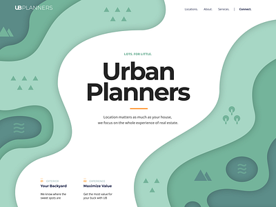 Urban Planners app black blue branding clean design flat gradient green illustration landing landing page logo minimalistic typography ui ux web white