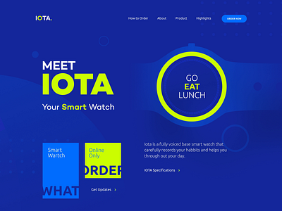 IOTA. Smart Watch app black branding clean design flat illustration landing minimalistic typography ui ux web white