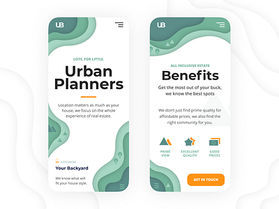 Urban Planners app branding clean estate flat green minimalistic mobile mobile app real responsive ui ux white