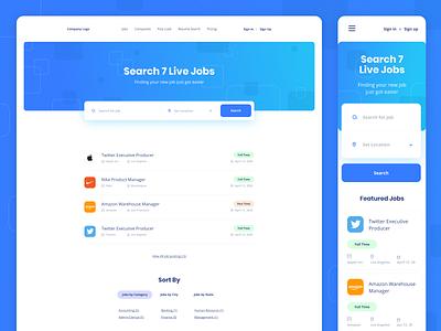 Job Search Platform branding clean design illustration job board landing listing minimalistic ui web webdesign website white wordpress