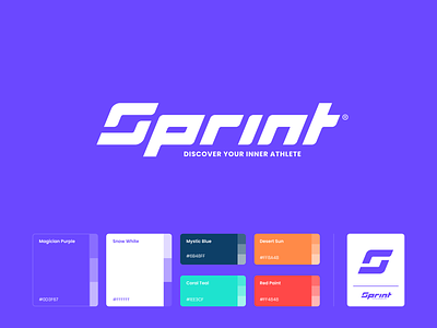 Sprint Logo branding clean design football lettering minimalistic soccer sport sports sports branding sports logo sprint typography web white