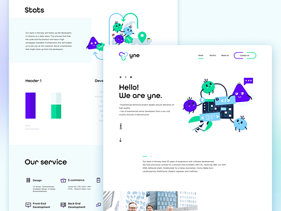 Website-Yne.no branding graphic design illustration ui vector