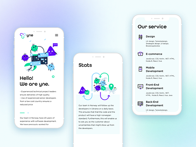 Website-Yne.no adaptive design branding graphic design illustration mobile ui
