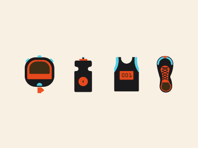 Running gym icons illustration running