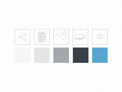 Colors And Icons blue colors control gallery gray icons illustration image ui user interface video web design website wheelchairs