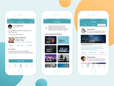 iPhone App Design for social media app Outingz app app design apps design ios iosdesign iphone iphone app iphone app design iphone apps mobile app mobile app design mobileappdesign mobileapplication social media social media app ui ux ux design