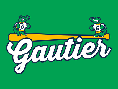 Gautier Green Summer Jersey Script baseball concept gators gautier high school script sports