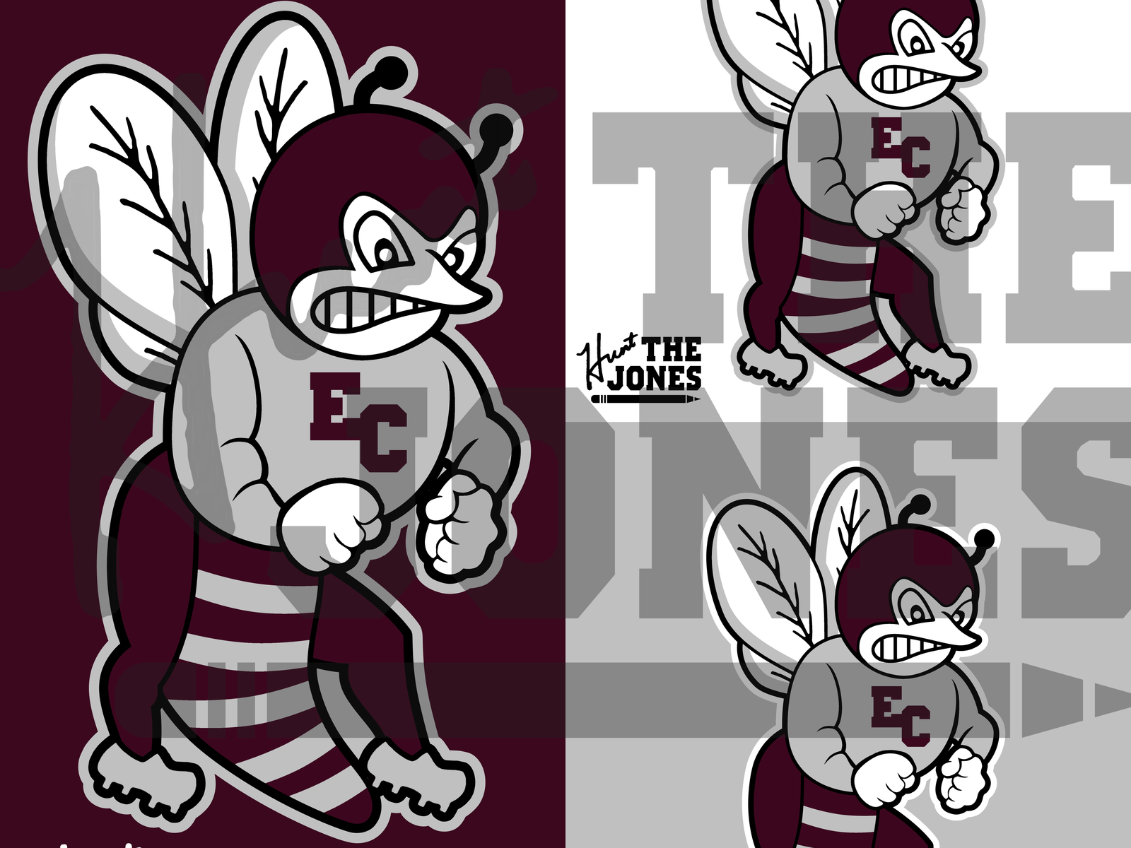 east-central-hornets-revamped-old-school-logo-by-hunter-jones-on-dribbble