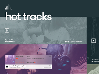 Audio Platform - Homepage mockup artist music player sound