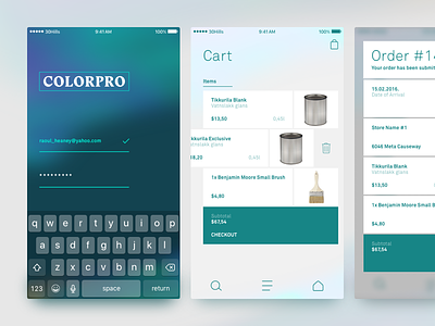 COLORPRO - iOS UI brush cart color ios order paint shop store