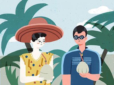 couple beach coconut couple summer