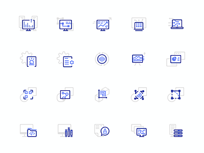 Scientific research icons