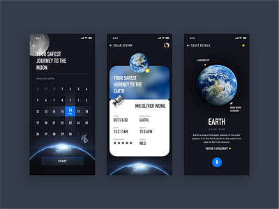 Space travel APP app apple blank design earth ios iphonex mobile space travel