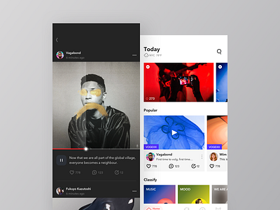 Video app app color design ios mobile music today ui video