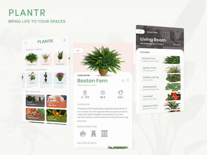 Plantr adobexd animation app design mobile motion design plants plants app ui ux