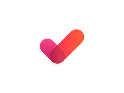 Concept Check Logo. check concept curves design gradient logo pink purple red tick vibrant vote