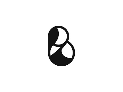 B Logo. b black curves design lineart logo minimal typographic typography