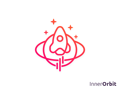 InnerOrbit! concept gradient innerorbit logo planet rocket space stars