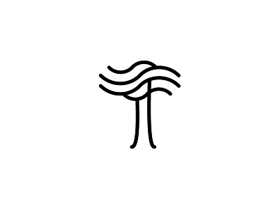 Tree earth day logo minimal stroke