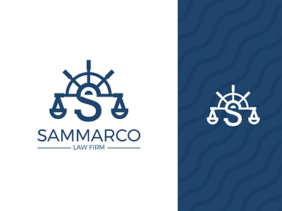Sammarco Law Firm branding design law law firm lawyer lawyers logo nautic nautical redesign rudder scale