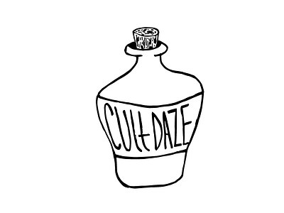 Cult Daze: Uncorked black and white illustration