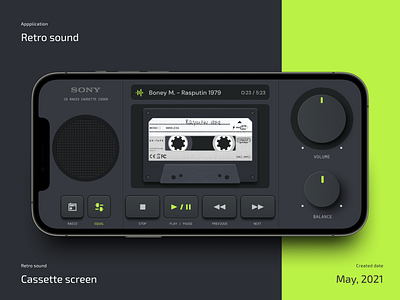 Retro sound - Cassette app design cassette music app radio sound app ui design