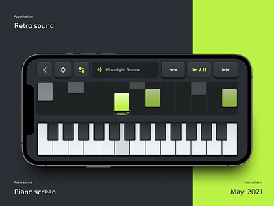 Retro sound - Piano app design music music app piano piano app piano practice retro style uidesign