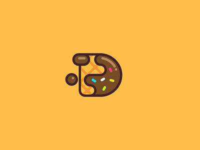 Dipped belgian belgian chocolate chocolate chocolate cookie cookie d design flat icon letter d logo minimal sweet typography waffle