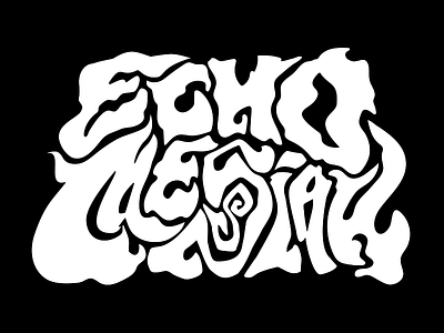 Echo Messiah Stoner Rock Logo acid trip branding design doom metal illustration logo stoner rock typography yetibite