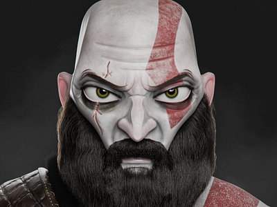 Kratos - Stylized 3d 3dart 3dartist 3dcharacter 3dkratos cgi characterdesign godofwar illustration kratos