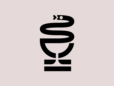 Snake + cup animal cup logo mark medicine modern snake symbol