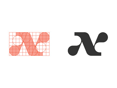 Letter N arhive construction grid letter logo mark modern symbol