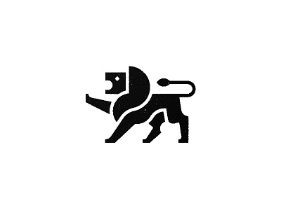 Lion mark 2 geometry heraldus lion logo mark modernizm symbol