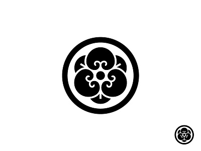 Japan style crest. Flower crest flower geometry japan logo mark symbol