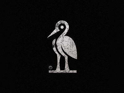 Young heron animal geometry heron logo mark symbol