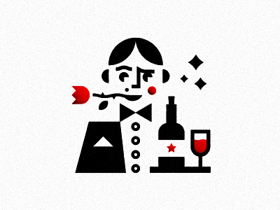 Illustration for greeting card black card greeting illustration red white