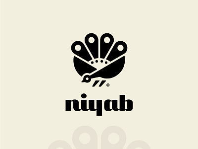 Niyab logo clothes brand animal bird clothes flower geometry logo modern peacock peafowl