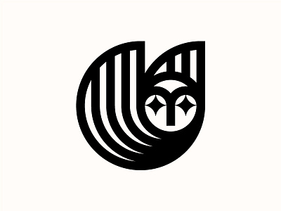 Fukuro bird birdie logo modern owl symbol vintage
