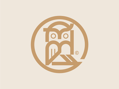 Owl animal bird bird logo geometric mark modern vintage