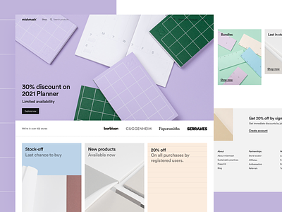 mishmash® — Homepage ecommerce homepage mishmash notebook shop significa stationery ui ux