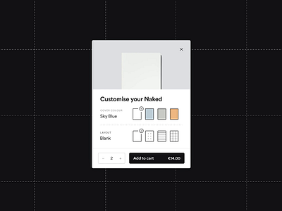 mishmash® — Customizer cart customization ecommerce mishmash modal notebook significa stationery ui ux