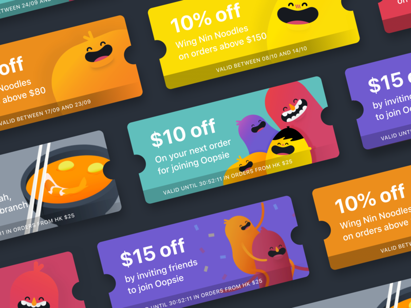 Oopsie — Coupons android coupon food ios mobile oopsie orange promotion purple restaurant significa yellow