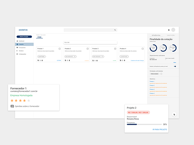 Cotation project design desktop ui ux uxdesign web