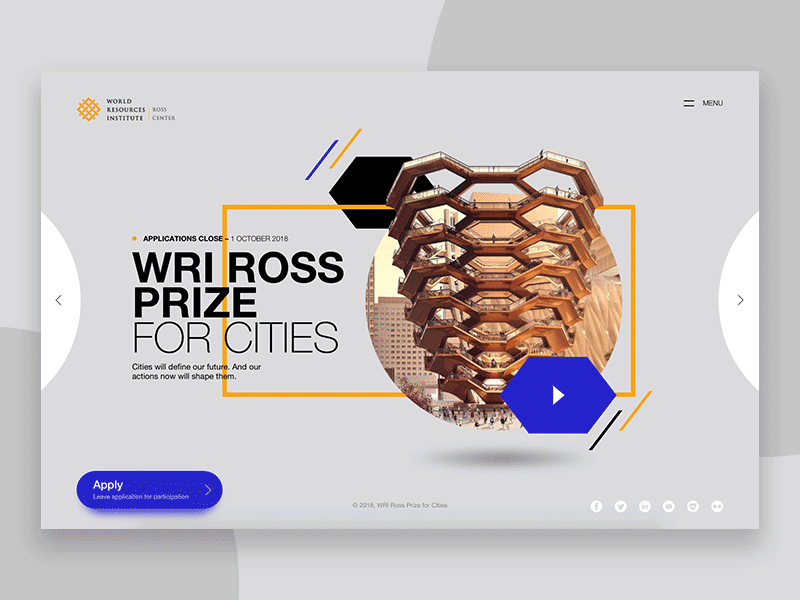 WRI ROSS Prize city award competition innovative interaction landing ui ux webdesign